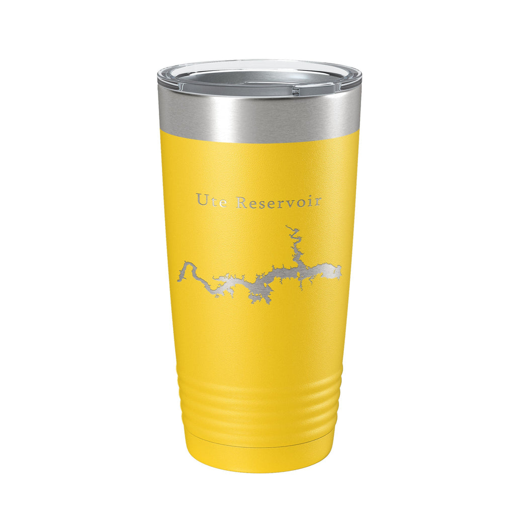 Ute Reservoir Tumbler Lake Map Travel Mug Insulated Laser Engraved Coffee Cup New Mexico 20 oz